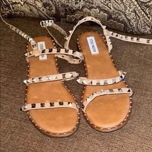 Steve Madden Beige Studded Sandals